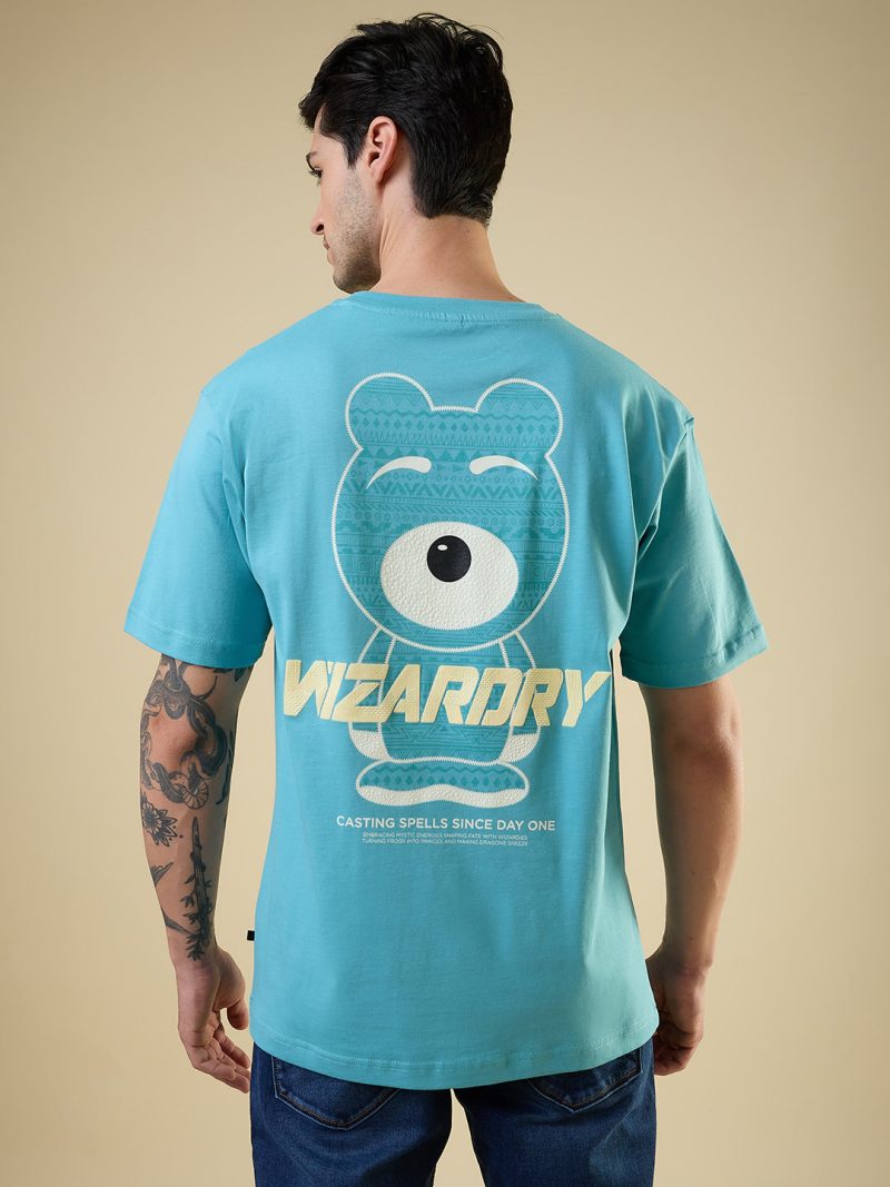 Mens All-Over Graphic Printed Half Sleeves Regular Fit Tshirt