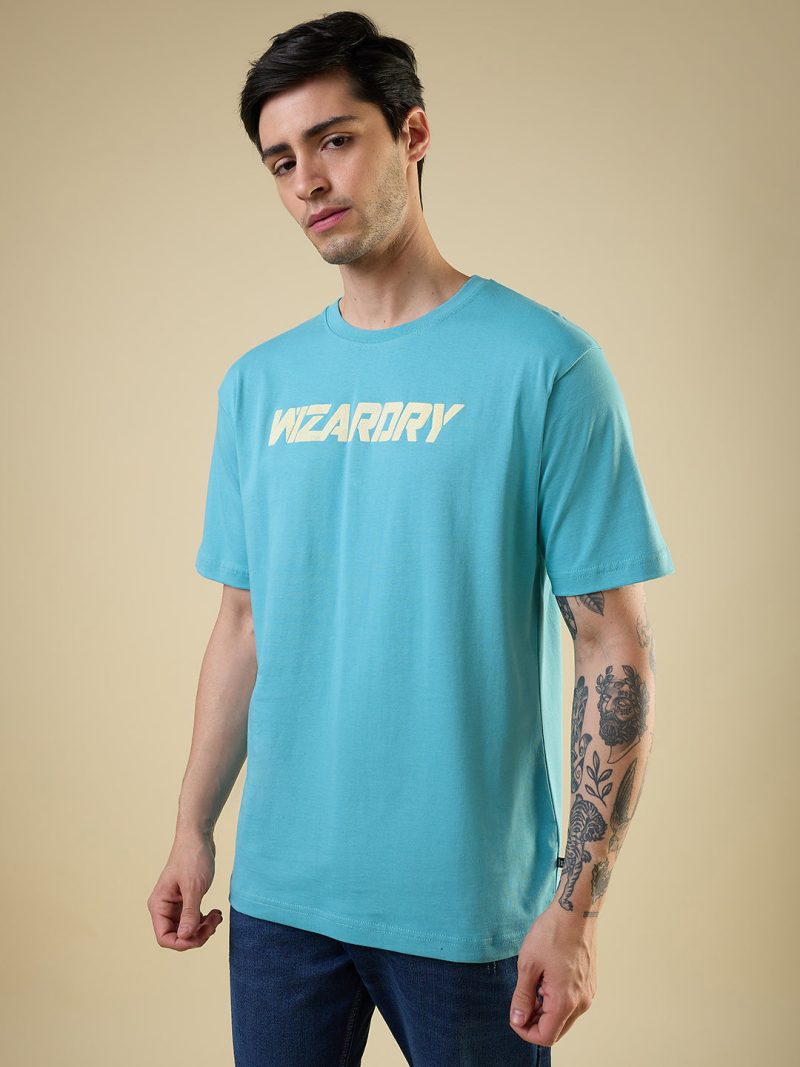 Mens All-Over Graphic Printed Half Sleeves Regular Fit Tshirt
