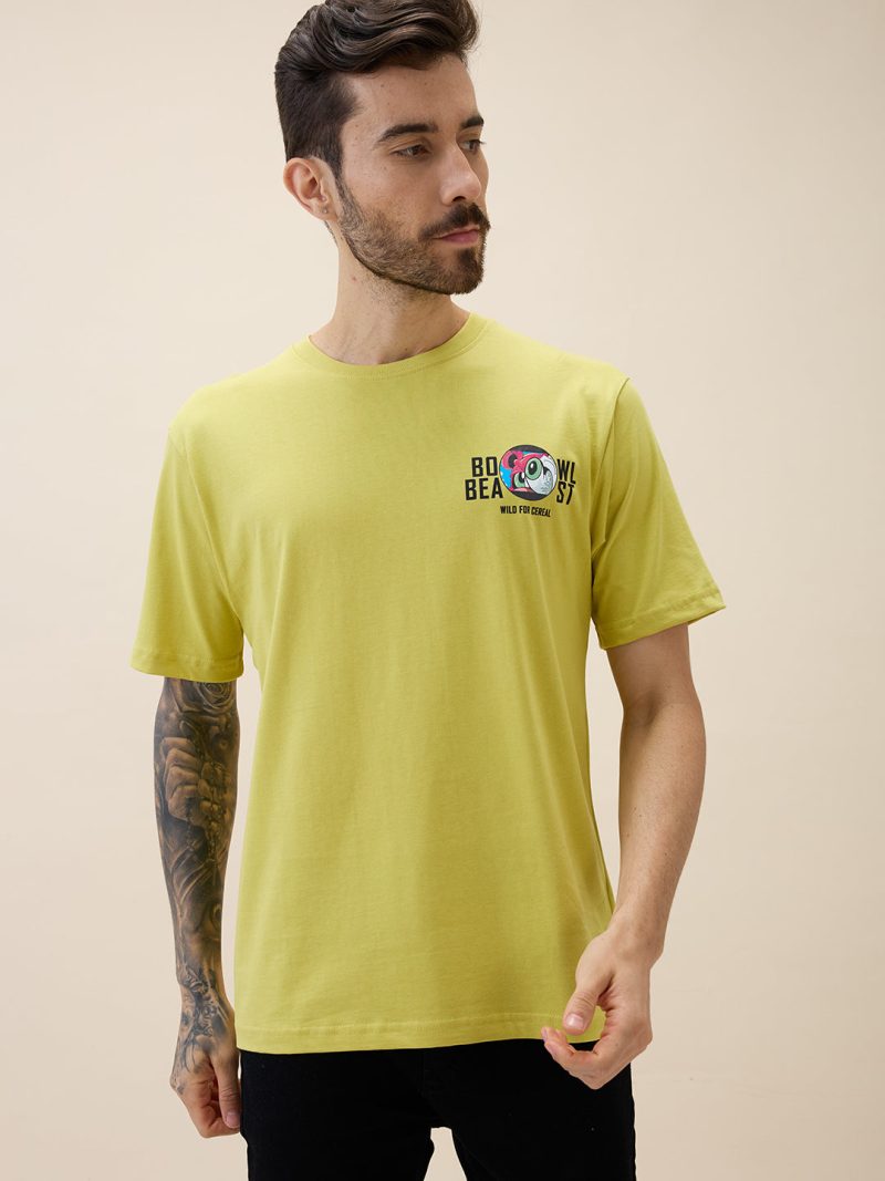 Status Quo Men'S Printed Round Neck Half Sleeves Regular Fit Tshirt