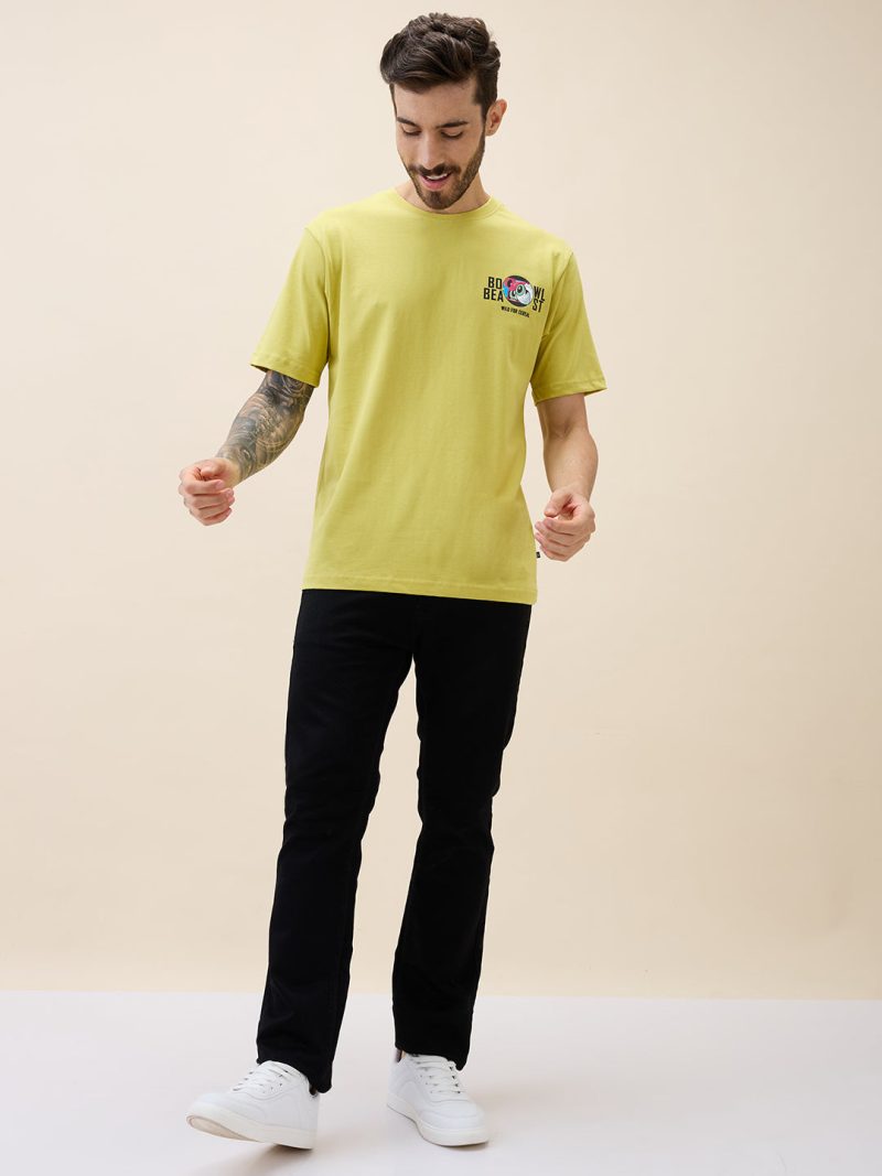 Status Quo Men'S Printed Round Neck Half Sleeves Regular Fit Tshirt