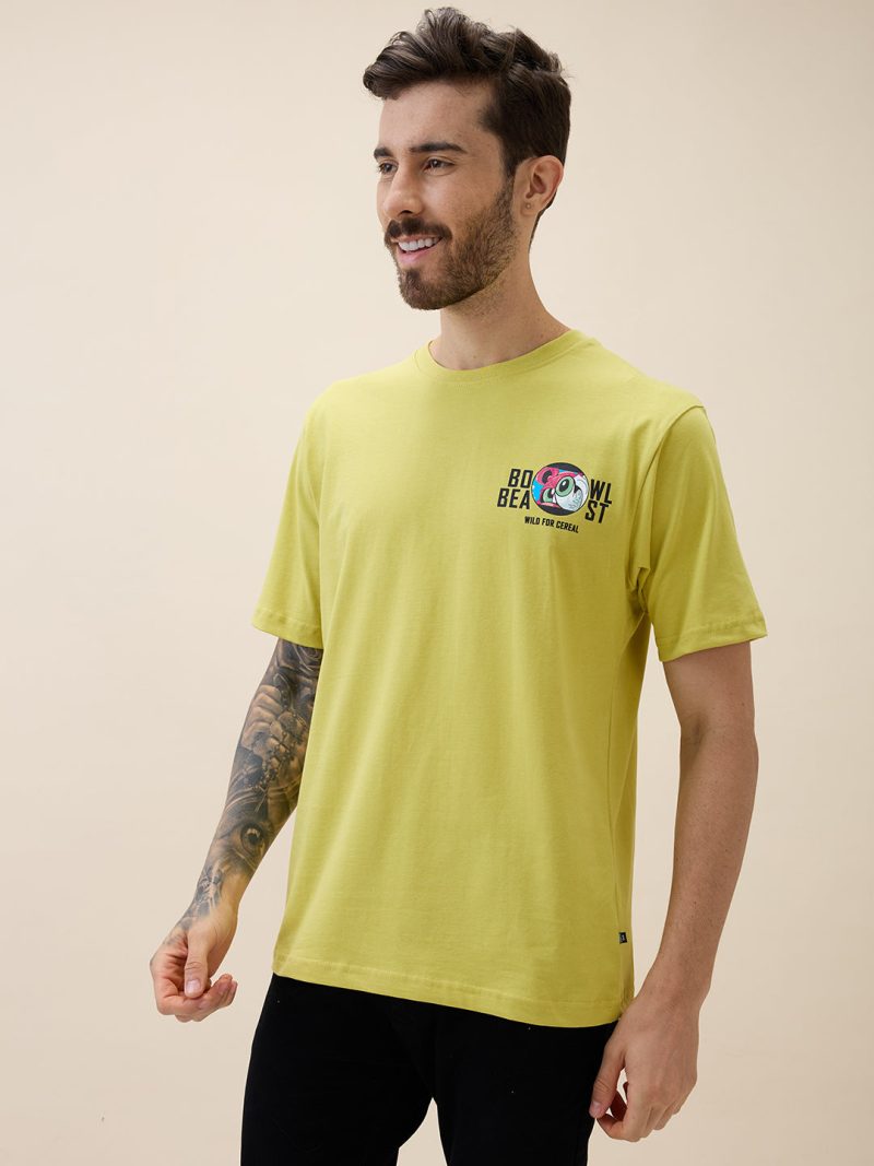 Status Quo Men'S Printed Round Neck Half Sleeves Regular Fit Tshirt