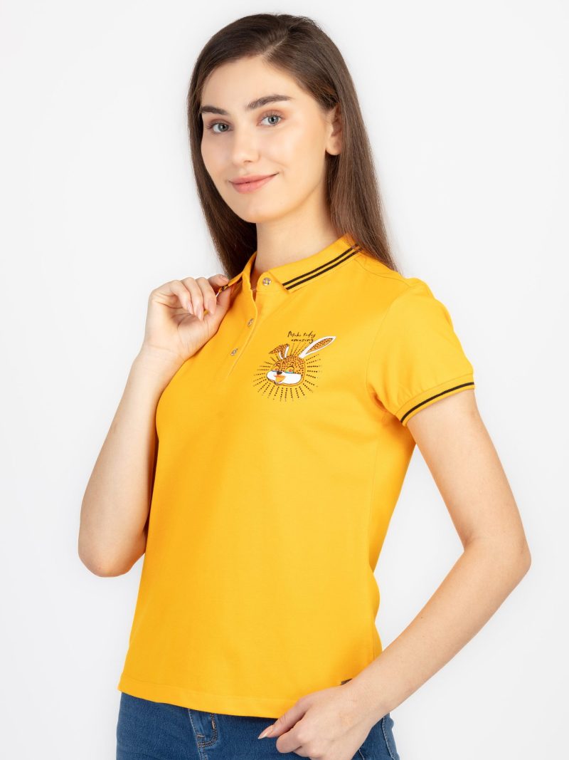 Status Quo Women Chest Printed Round Neck Regular Fit Tshirt