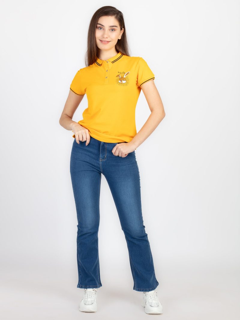 Status Quo Women Chest Printed Round Neck Regular Fit Tshirt