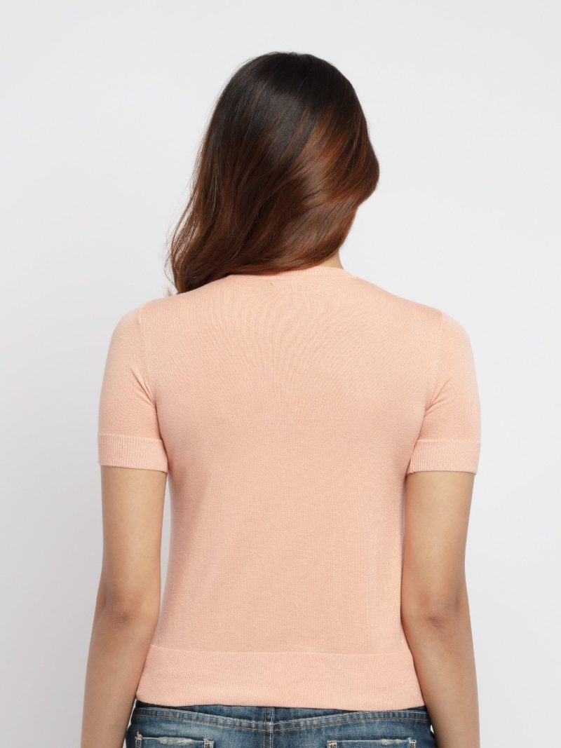 Status Quo Status Quo Women Solid Round Neck Half Sleeves Regular Fit Sweater