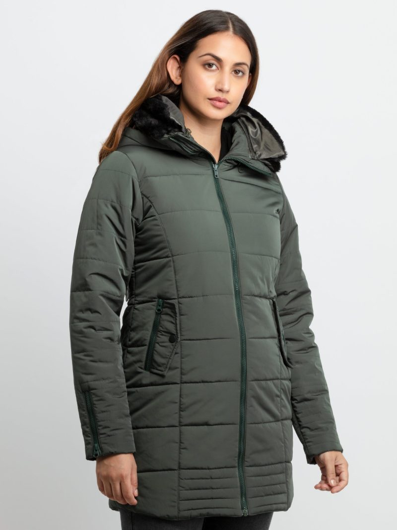 Status Quo Womens Quilted Hooded Jacket