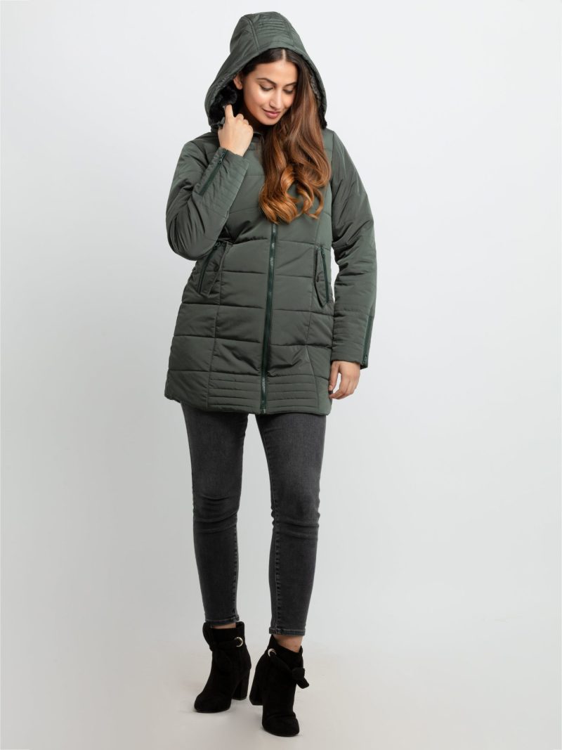Status Quo Womens Quilted Hooded Jacket