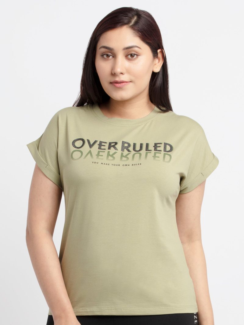 Womens Printed Round Neck T-Shirt