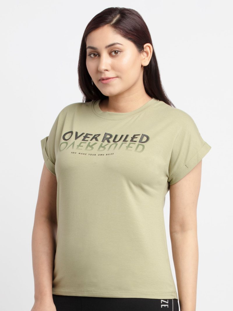 Womens Printed Round Neck T-Shirt