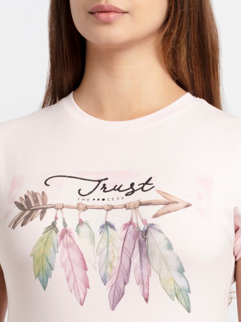 Womens Printed Round Neck T-Shirt