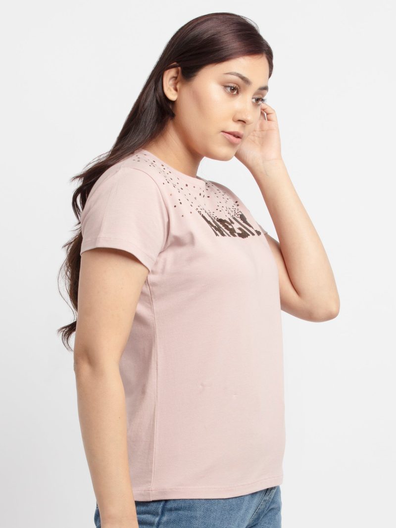 Womens Printed Round Neck T-Shirt