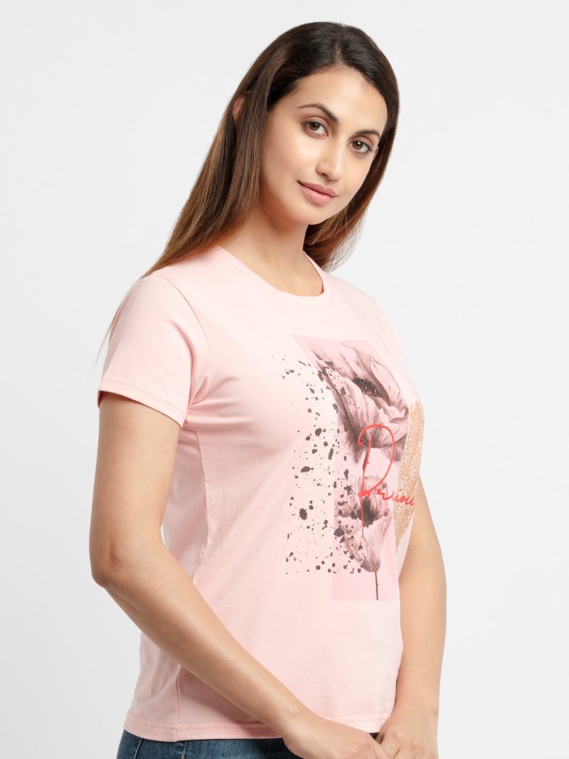 Womens Printed Round Neck T-Shirt