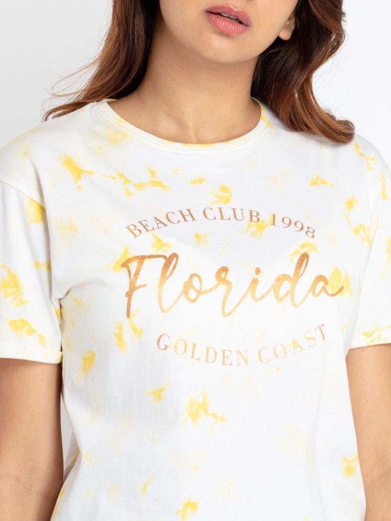 Status Quo Womens Tie & Dye Round Neck T-Shirt