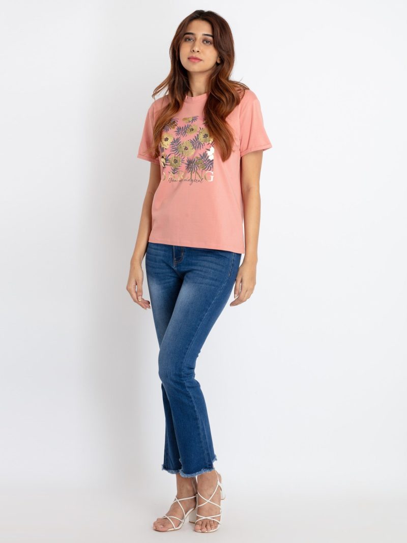 Status Quo Womens Printed Round Neck T-Shirt