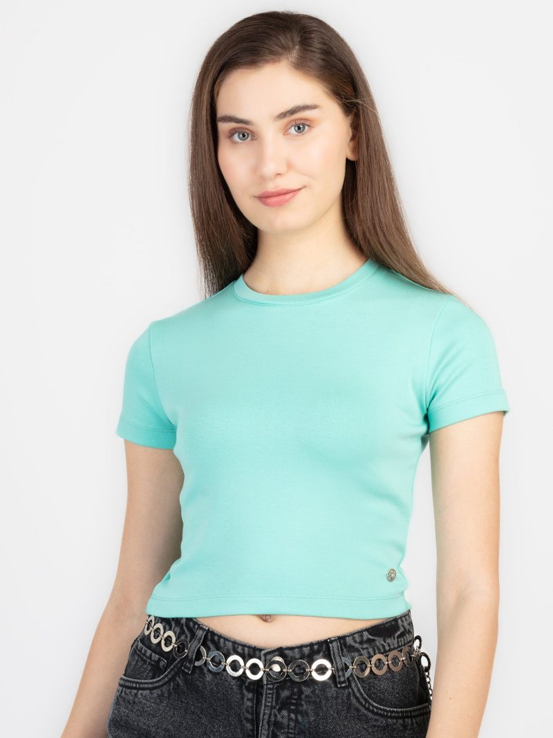 Status Quo Womens Crop Round Neck T-Shirt