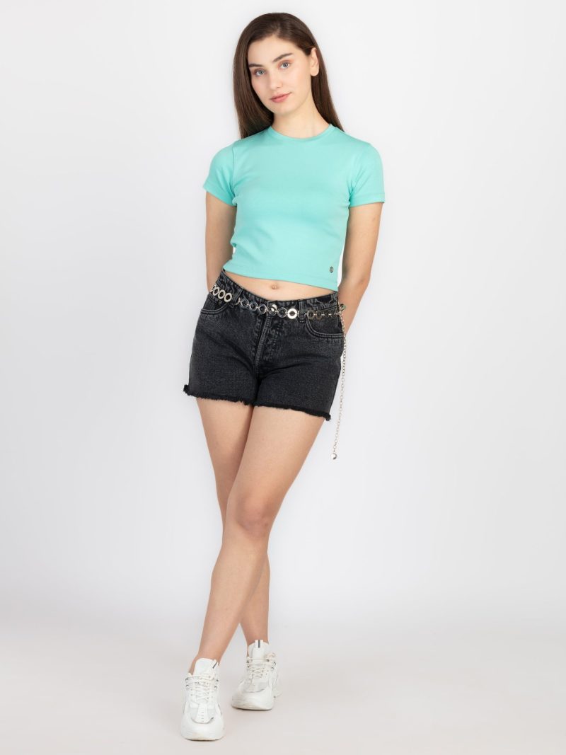 Status Quo Womens Crop Round Neck T-Shirt