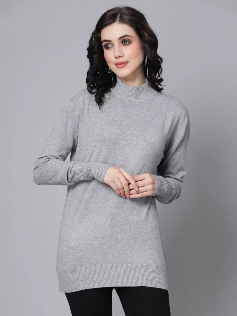 Mock Neck Longline Pullover