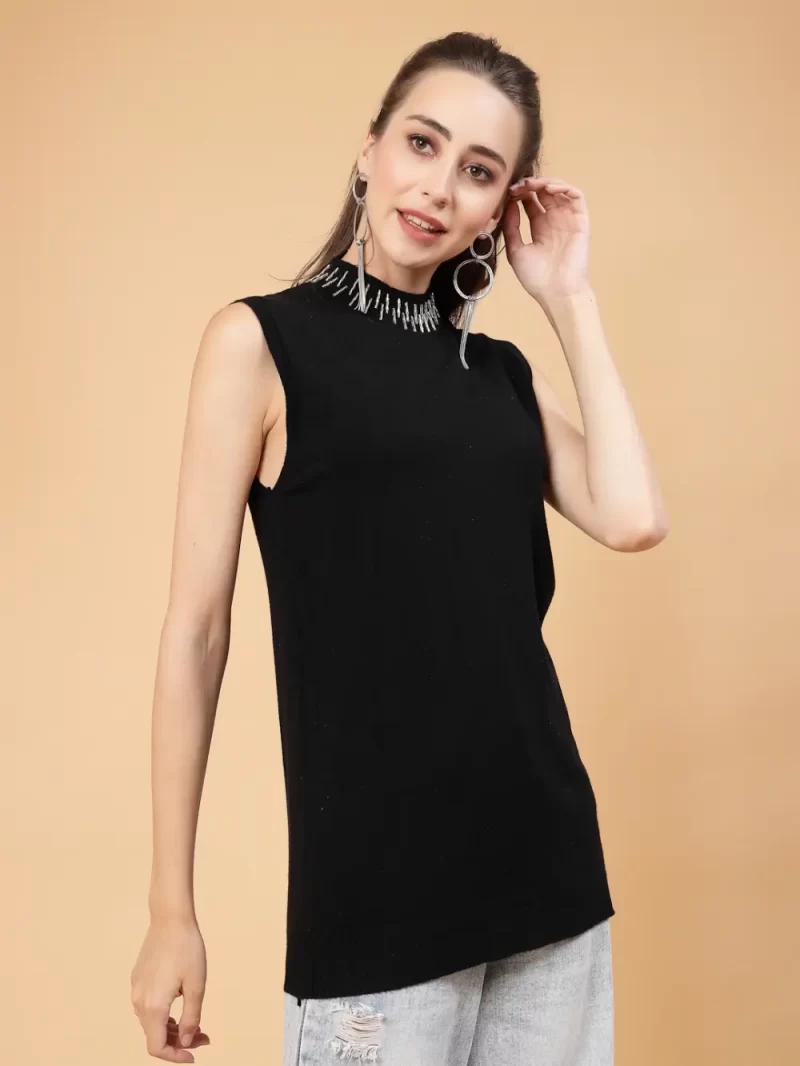 Women High Neck Pullover Sweater