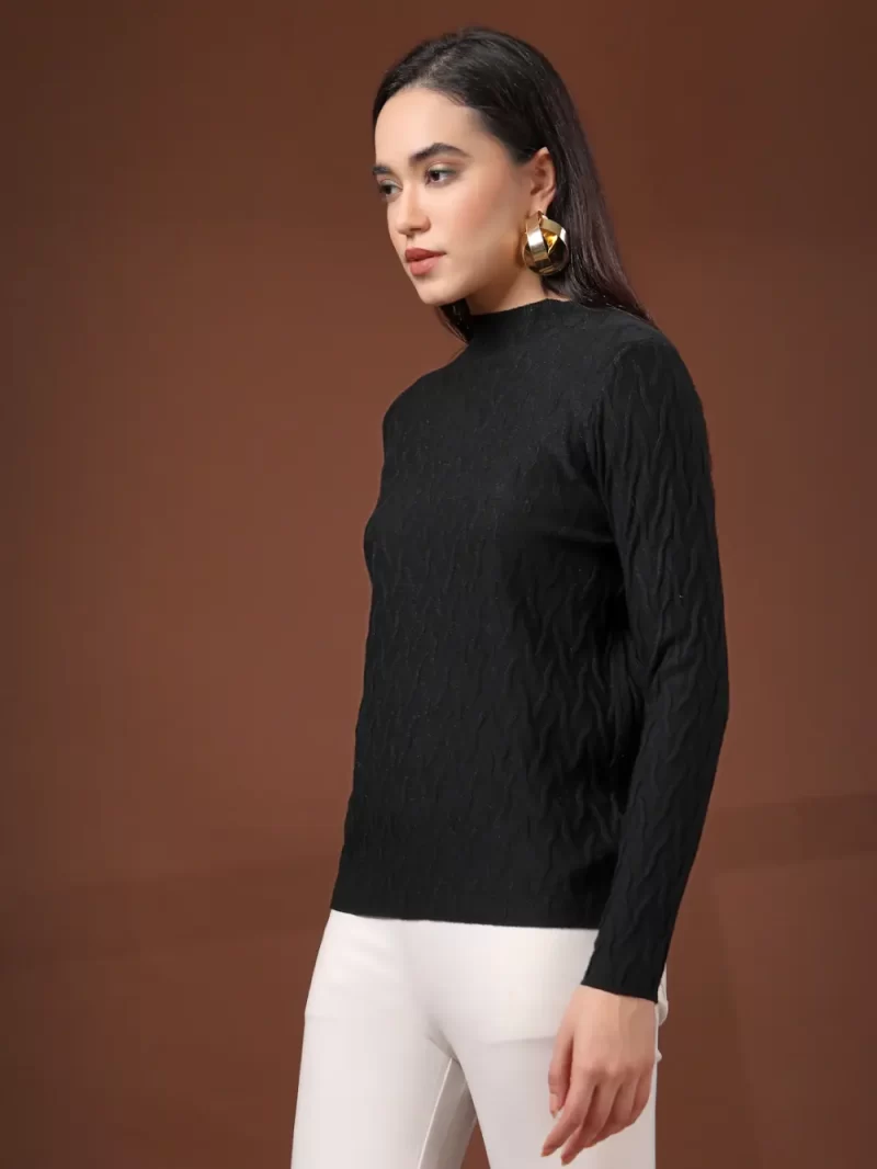 Women Cable Knit Longline Top