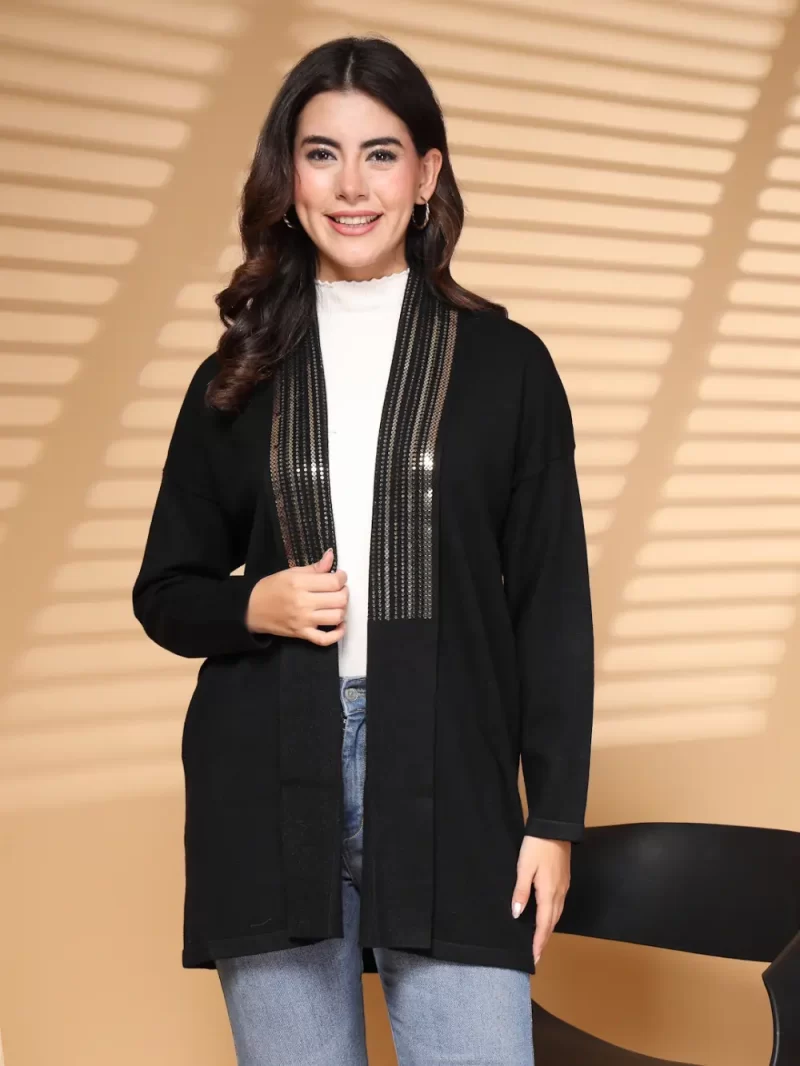 Women Embellished Longline Shrug