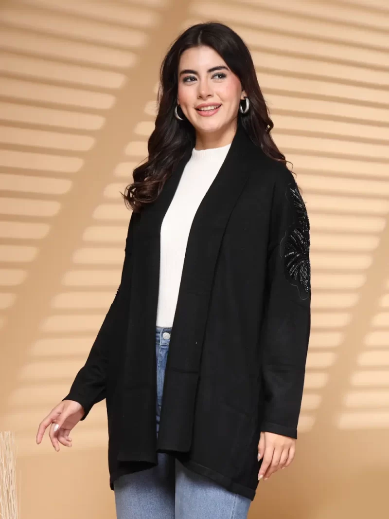 Women Longline Front Open Shrug