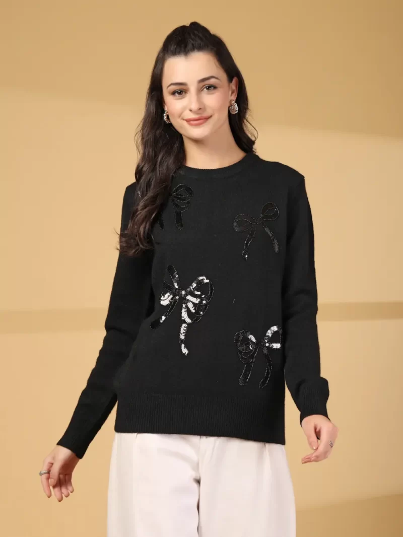 Women Round Neck Embroidered Top