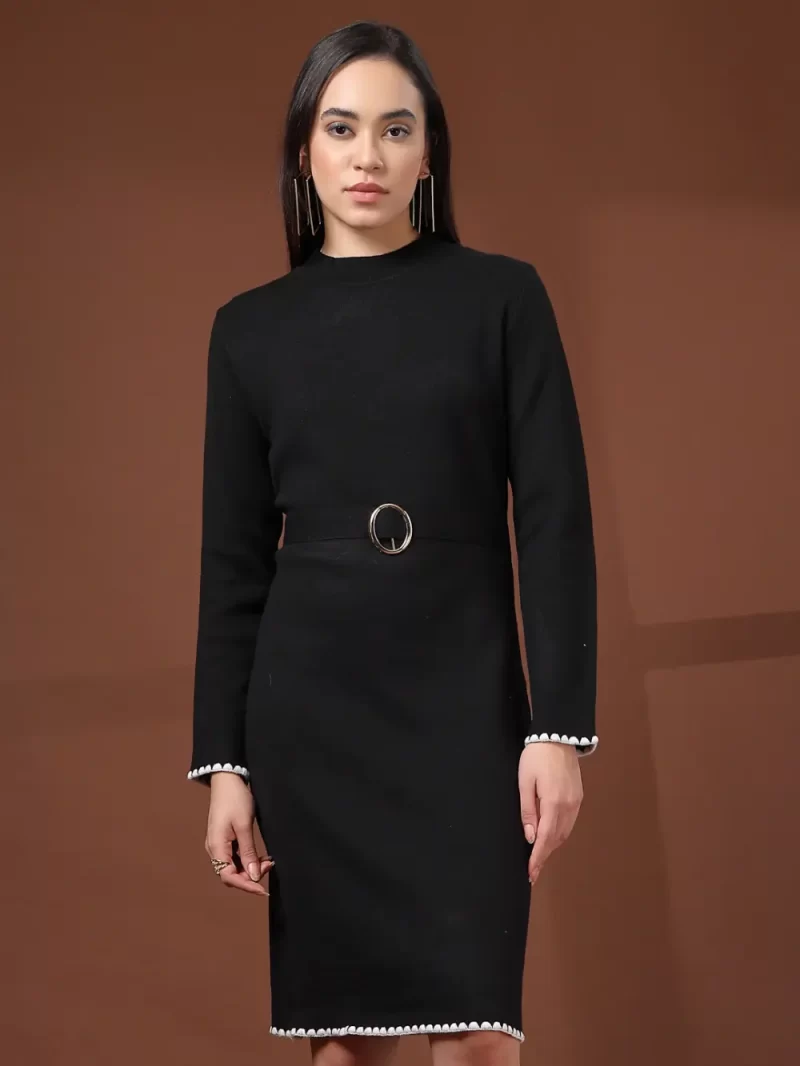 Women Black Sweater Dress