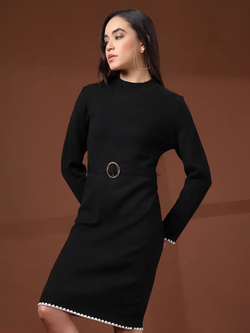 Women Black Sweater Dress
