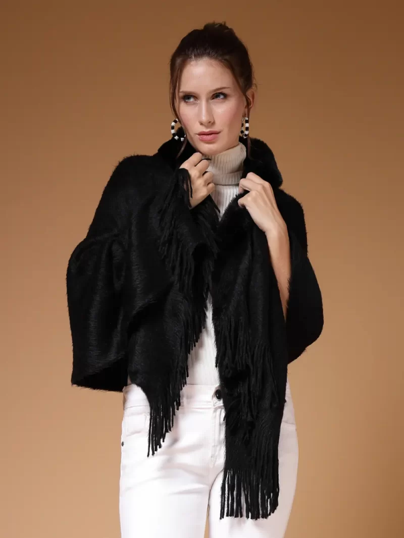 Shawl Collar Poncho