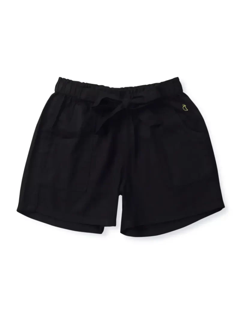 Gini & Jony Girls Black Solid Cotton Shorts Elasticated