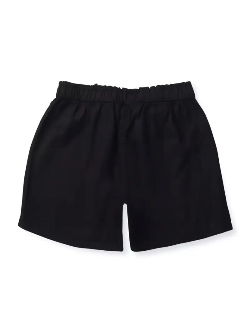 Gini & Jony Girls Black Solid Cotton Shorts Elasticated