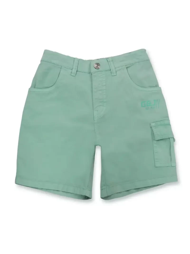 Gini & Jony Boys Blue Solid Cotton Elasticated Shorts
