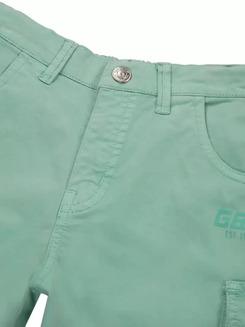 Gini & Jony Boys Blue Solid Cotton Elasticated Shorts