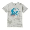 Gini And Jony Boys Off White Printed Cotton Half Sleeves T-Shirt