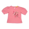 Gini And Jony Girls Pink Embroidery Cotton Half Sleeves Knits Top