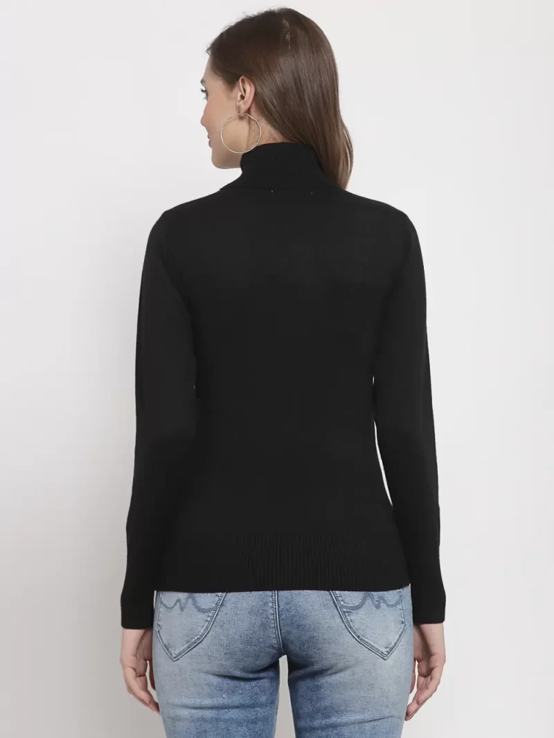 Women Black Solid Pullover