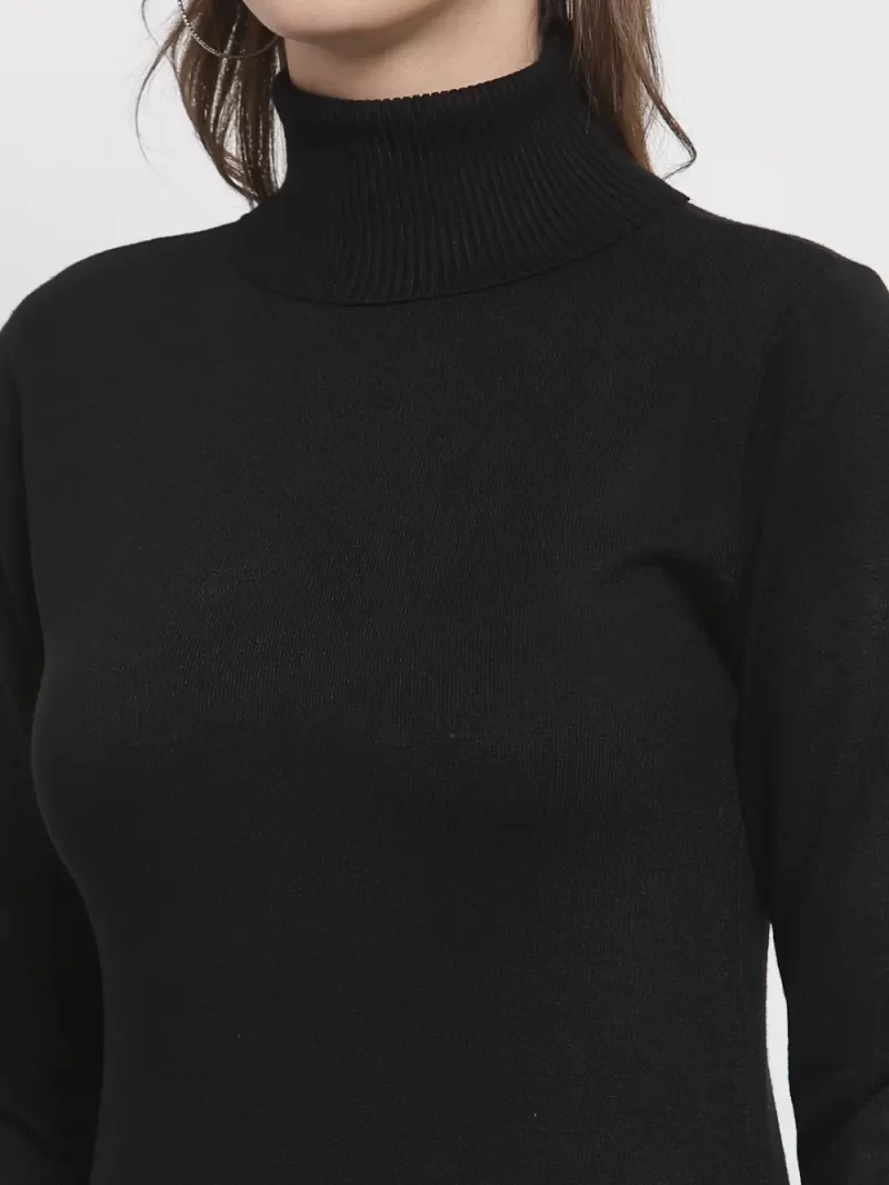 Women Black Solid Pullover