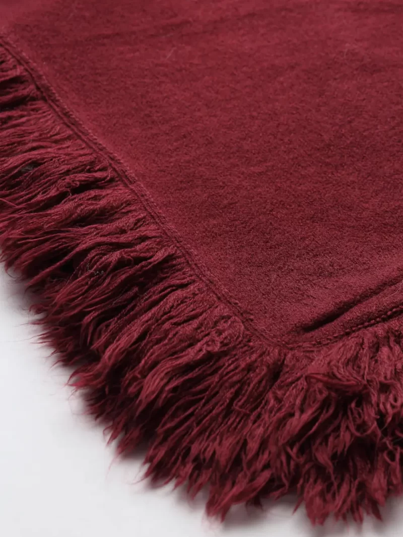 Poncho With Fur Neck & Shimmer Dot Design