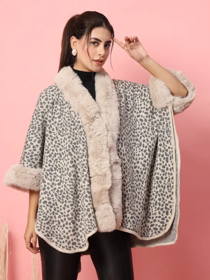 Women Animal Printed Poncho