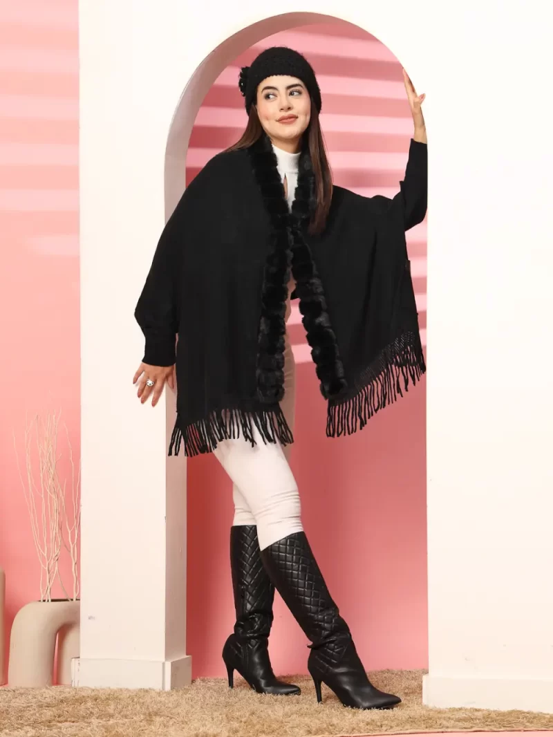 Women V-Neck Poncho