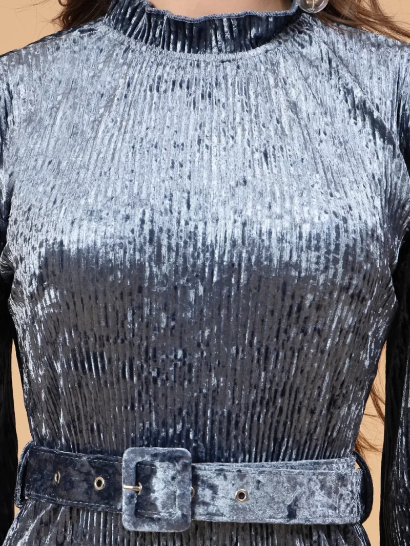 Velvet Dress With Belt