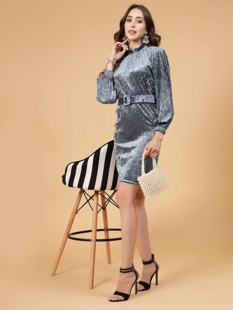 Velvet Dress With Belt