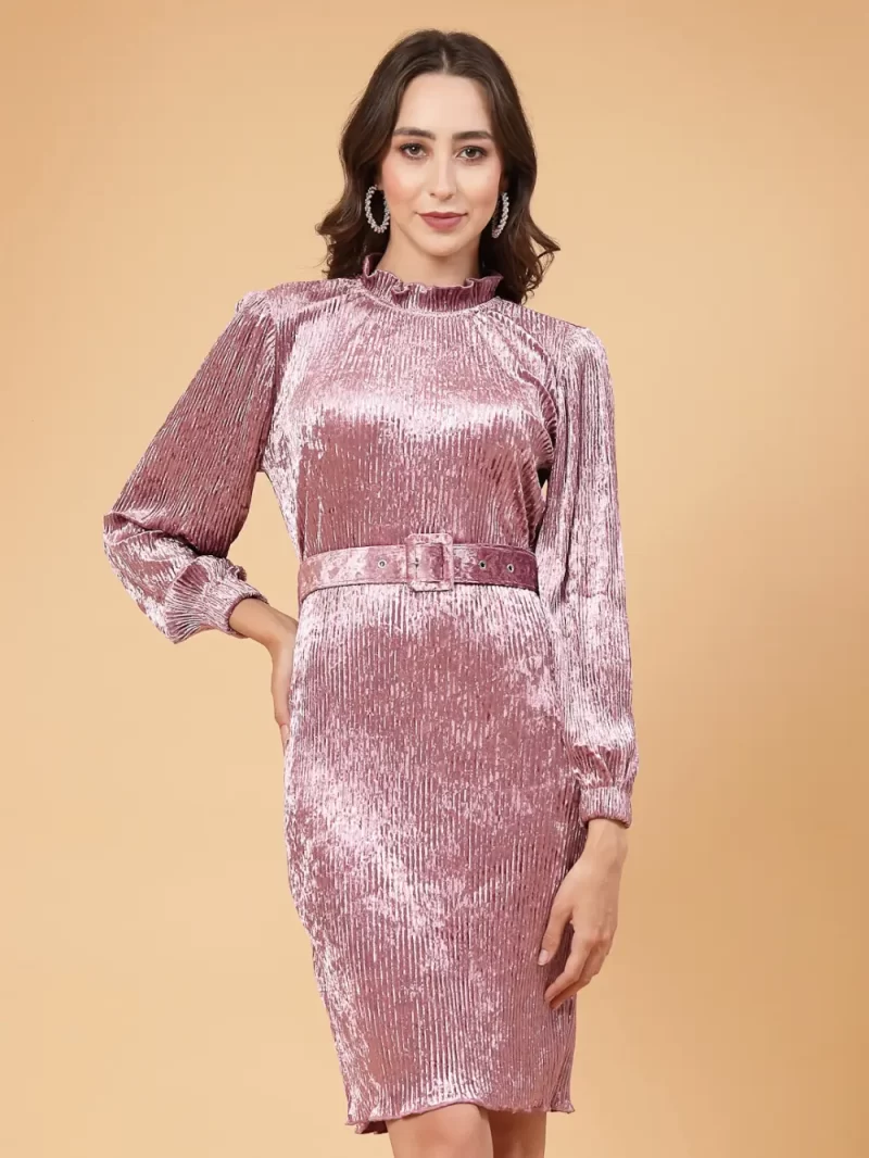 Velvet Dress With Belt
