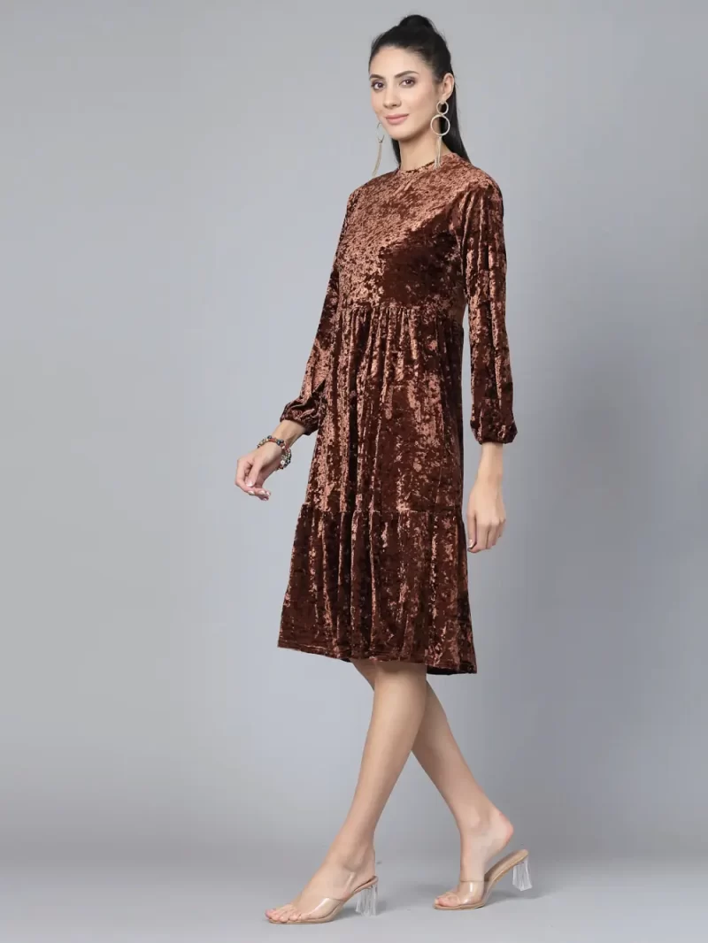 Round Neck A-Line Dress