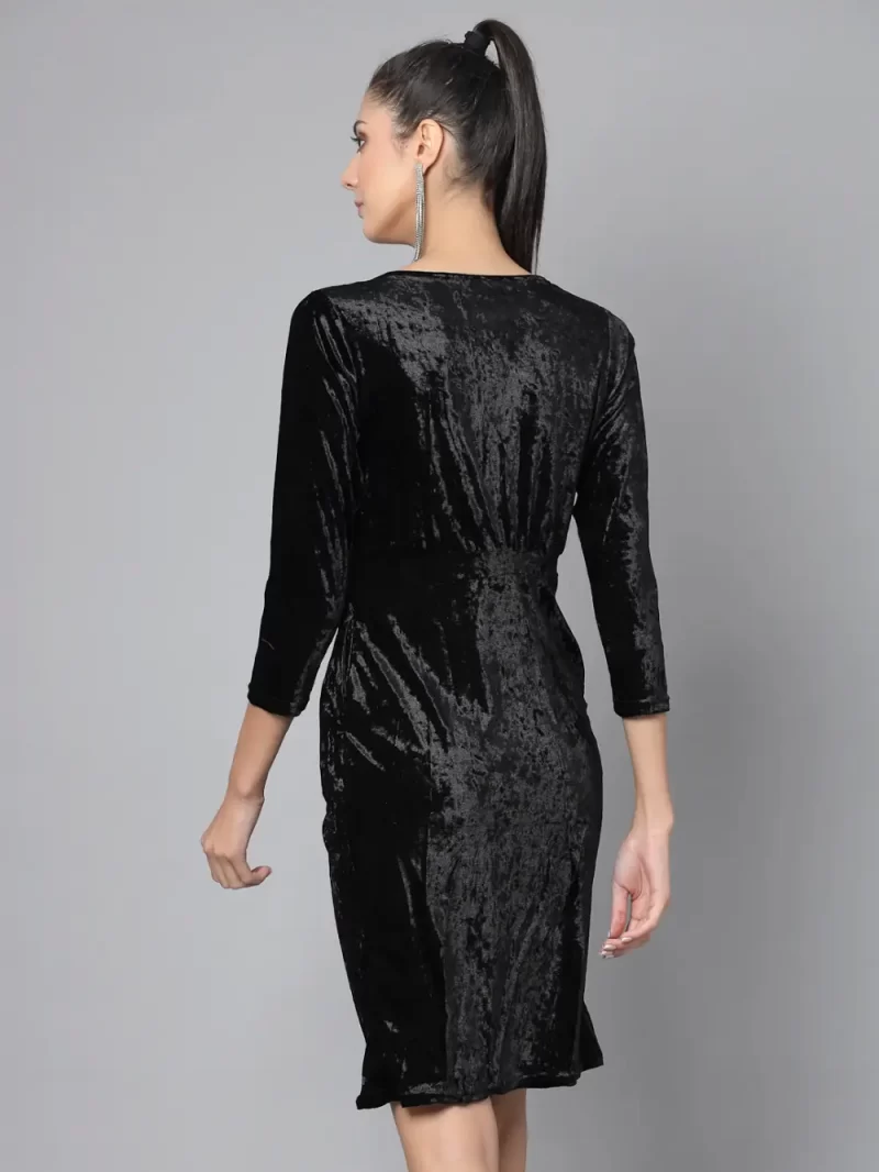 V Neck Wrap Tulip Hemline Dress