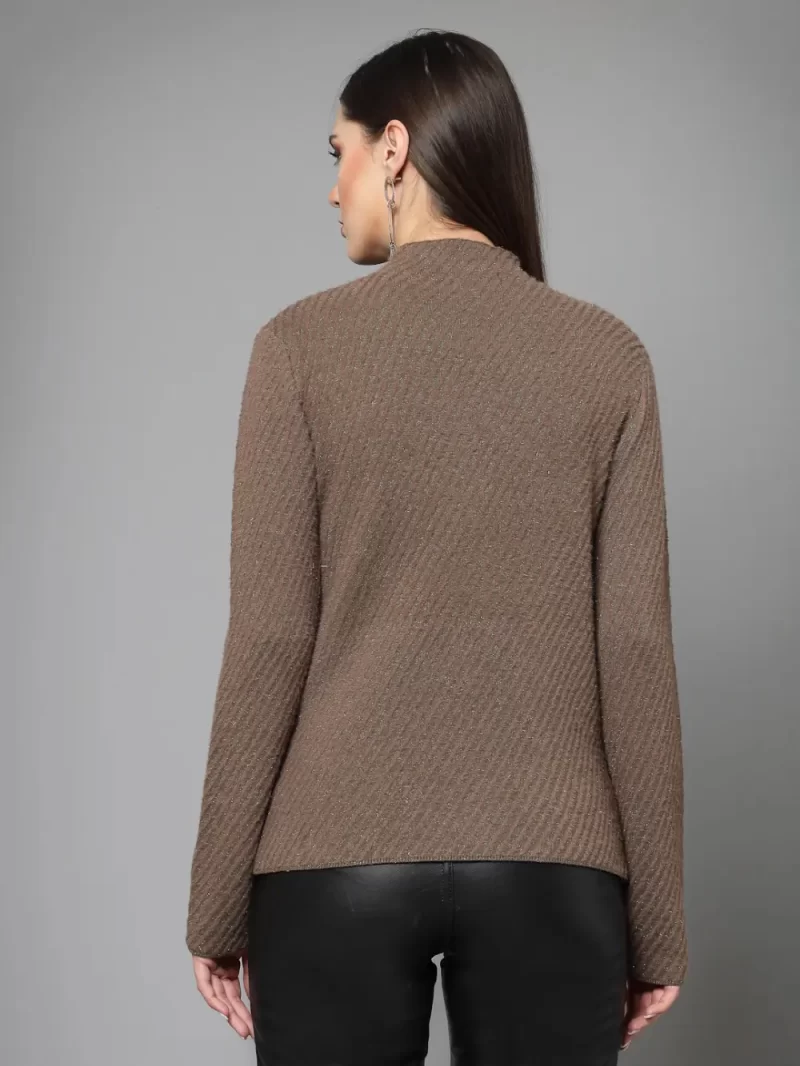 Ribbed High Neck Pullover