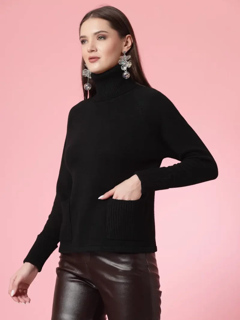 Ribbed Turtle Neck Pullover