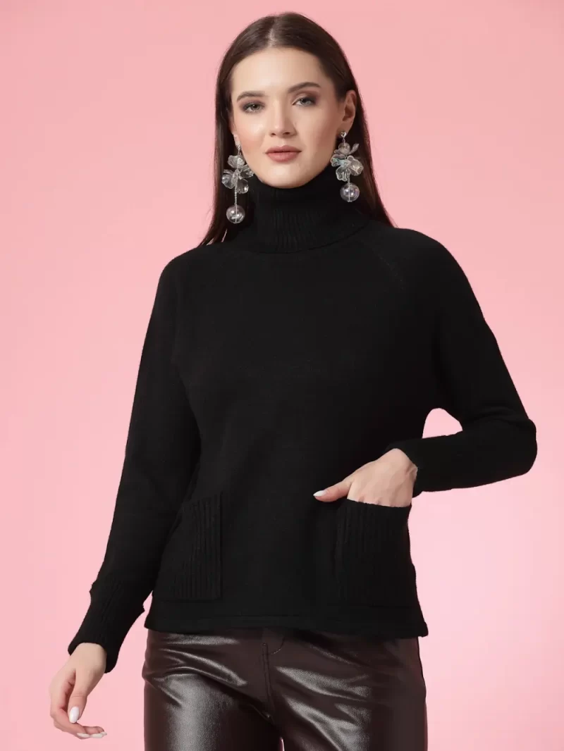 Ribbed Turtle Neck Pullover