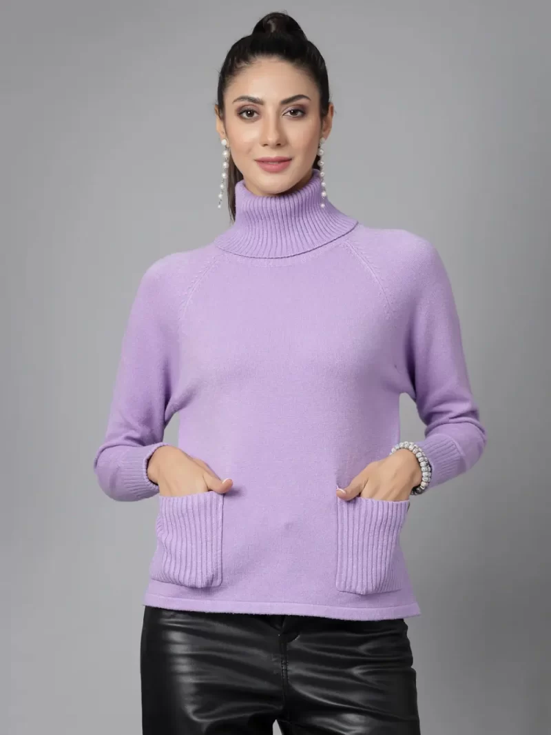 Ribbed Turtle Neck Pullover