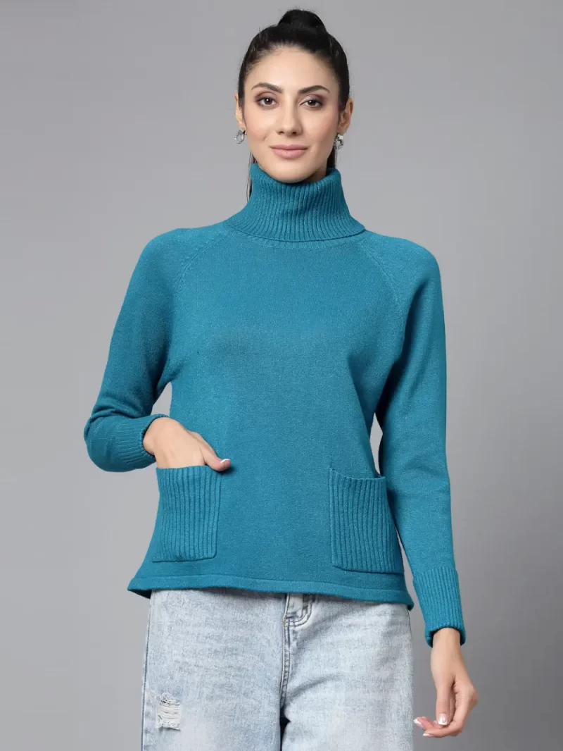 Ribbed Turtle Neck Pullover