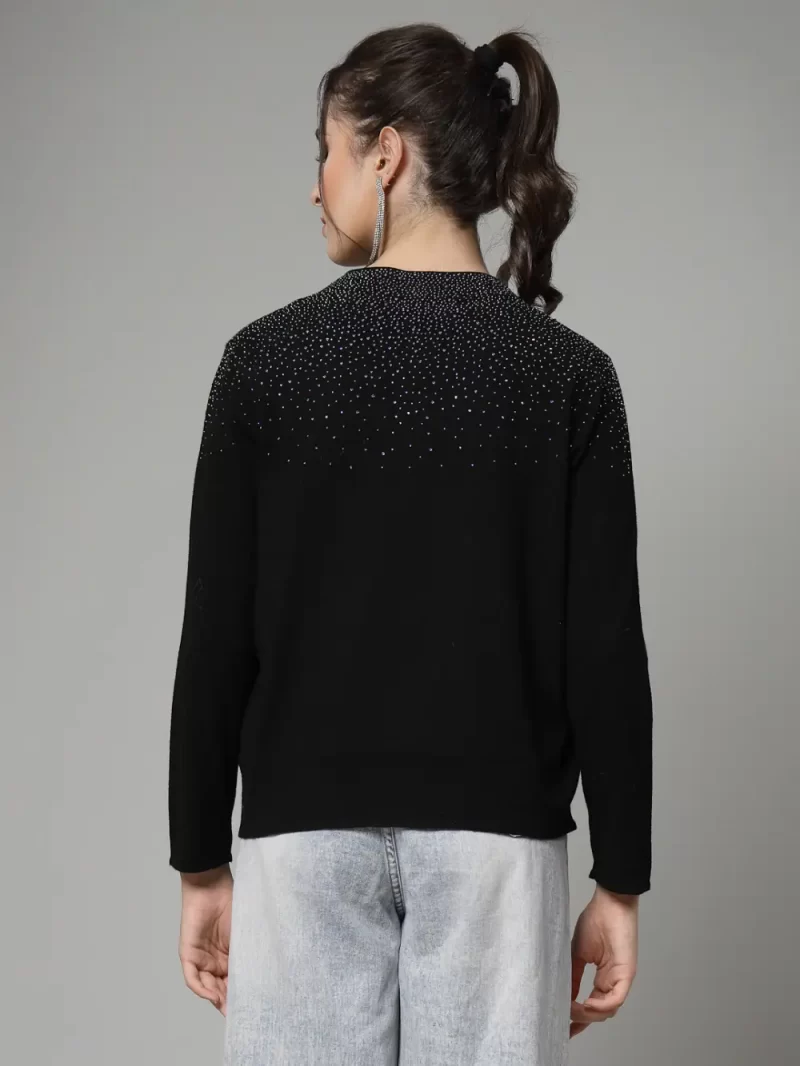 High Neck Embellished Detail Pullover